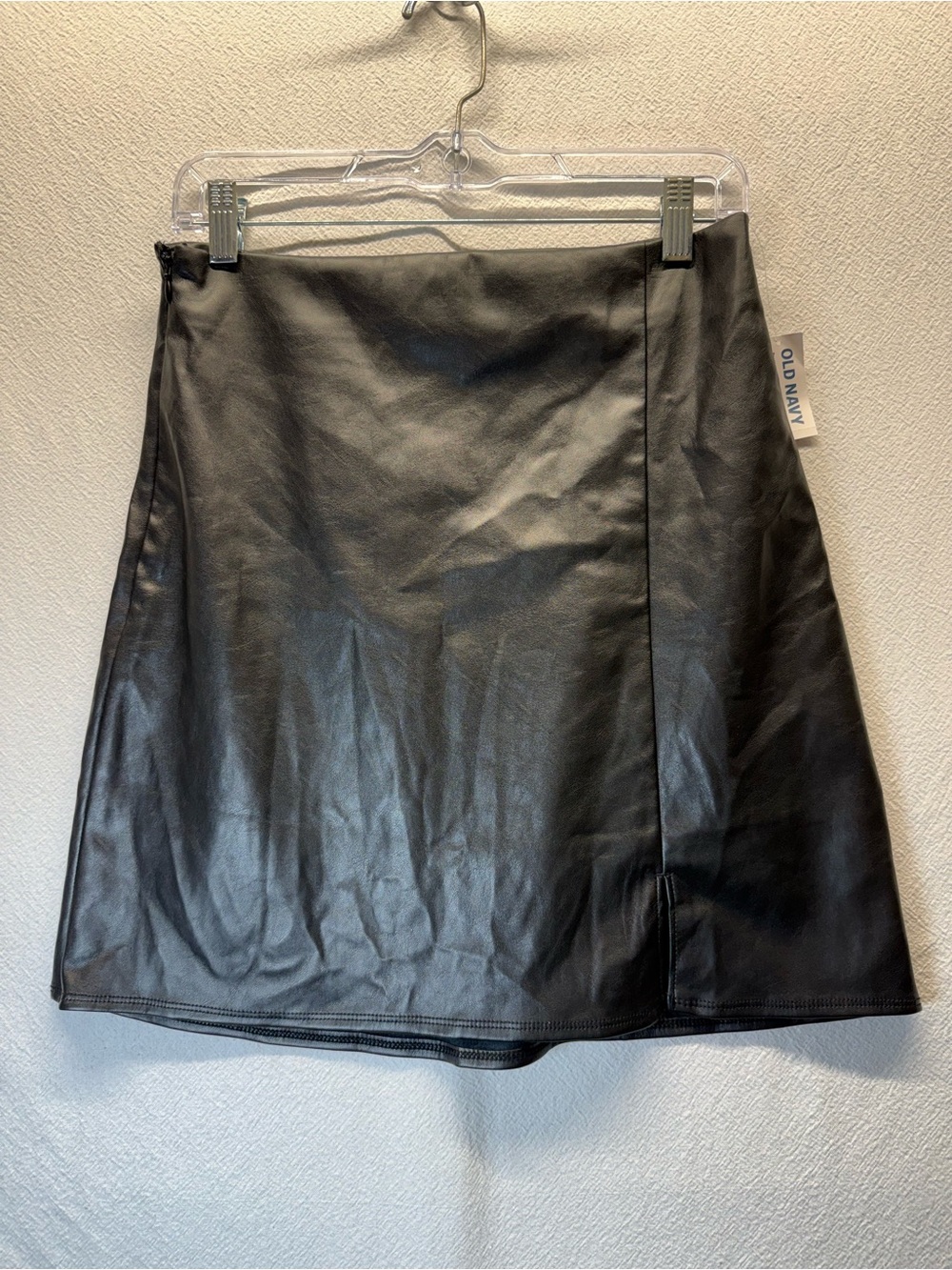Edgy and Unafraid Vegan Leather Old Navy Black A-Line Mini Skirt Rocker Chic